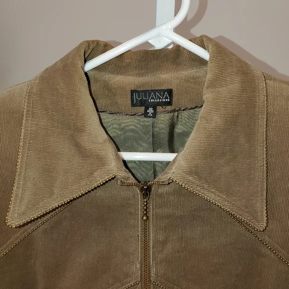 Juliana Collezione blazer size 10 corduroy studded zip. Italy - Picture 6 of 12